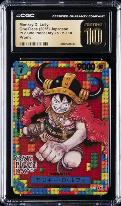 2025 ONE PIECE JPN PC: ONE PIECE DAY'25 PROMO MONKEY D. LUFFY CGC 10 PRISTINE - Image 1