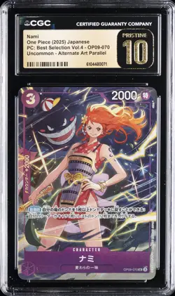2025 ONE PIECE JAPANESE PC BEST SELECTION VOL 4 ALT ART NAMI CGC 10 PRISTINE - Image 1