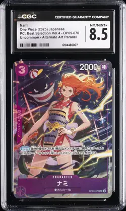 2025 ONE PIECE JAPANESE PC BEST SELECTION VOL 4 ALT ART NAMI CGC 8.5 - Image 1