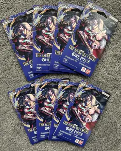 8 x One Piece OP14 - THE AZURE SEA’S SEVEN - Sleeved Blister Booster Packs Lot - Image 1
