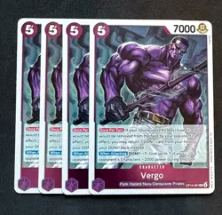 One Piece - Vergo OP14-061 Foil Playset (x4) - The Azure Sea's Seven NM - Image 1