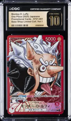 2025 ONE PIECE JPN BASE SHOP LTD COLL. VOL. 1 MONKEY D. LUFFY CGC 10 PRISTINE - Image 1