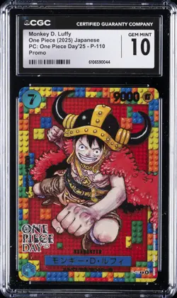 2025 ONE PIECE JPN PC: ONE PIECE DAY'25 PROMO MONKEY D. LUFFY CGC 10 GEM MINT - Image 1
