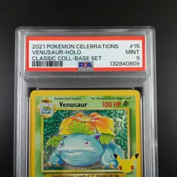 PSA 9 Venusaur 15/102 Pokemon Celebrations Classic Collection Holo Graded Card - Image 2