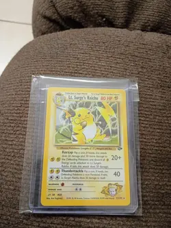 Lt. Surge's Raichu 11/132 Holo Rare Gym Challenge Pokemon Card SWIRL 🌀 - Image 1