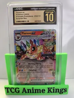 Pokemon TCG Prismatic Evolutions Flareon EX Promo Card 014/131 Stamped CGC 10 - Image 1