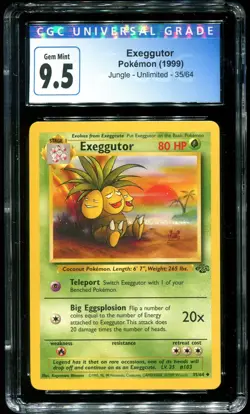 CGC 9.5 Exeggutor Jungle 1999 Pokemon Card #35 - Image 1
