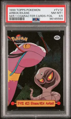 1999 TOPPS POKEMON SERIES 1 CHARACTER CARDS FOIL #TV12 ARBOK/EKANS PSA 8.5 - Image 1