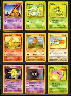 1999 Pokemon BASE SET Unlimited Edition COMPLETE Non Holo COMMON Cards Lot NM - Image 2