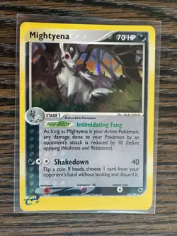 2003 Pokemon Ex Ruby & Sapphire Mightyena Holo Rare 10/109 TCG Card - Image 1