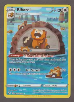 Bibarel GG25/GG70 Crown Zenith Galarian Gallery Full Art Holo Pokemon Card NM - Image 1