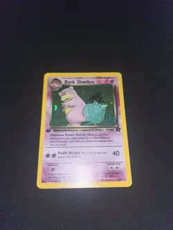Pokemon TCG Dark Slowbro 12/82 1st Edition Holo Team Rocket BUTT SWIRL - Image 1