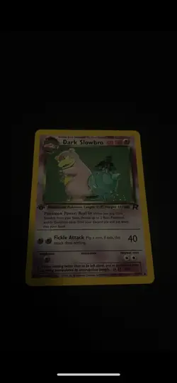 Pokemon TCG Dark Slowbro 12/82 1st Edition Holo Team Rocket BUTT SWIRL - Image 3