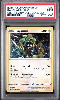 2024 POKEMON SWSH PROMO CROWN ZENITH PREMIUM COLLECTION #029 RAYQUAZA-HOLO PSA 9 - Image 1