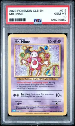 2023 POKEMON CLB-CLASSIC BLASTOISE & SUICUNE EX DECK #013 MR. MIME PSA 10 - Image 1
