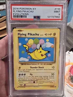 2016 POKEMON XY EVOLUTIONS FLYING PIKACHU #110 PSA 9 - Image 1