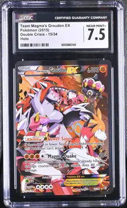 CGC 7.5 Team Magma's Groudon EX 2015 Double Crisis 15/34 Holo Pokemon Card - Image 1