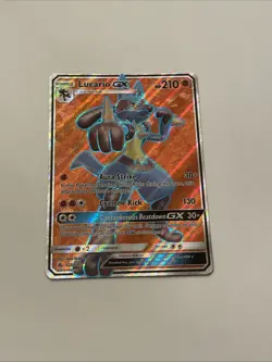 Pokemon Sun & Moon Forbidden Light Lucario GX 122/131 Full Art Ultra Rare - Image 1