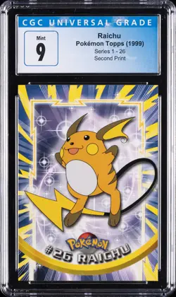 1999 TOPPS POKEMON TV #26 RAICHU CGC 9 - Image 1