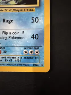 1999 POKEMON GAME 6 GYARADOS-HOLO - Image 5