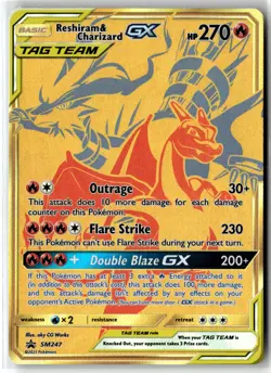 Reshiram & Charizard-GX ⭐ SM247 Holo Promo SM Black Star Promos 2017 Pokemon NM - Image 1