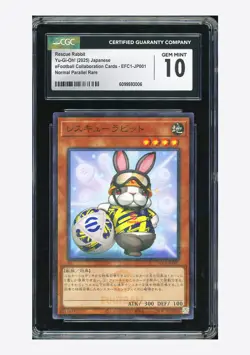 Yu-Gi-Oh CGC 10 GEM Rescue Rabbit Normal Parallel Rare 2025 EFC1-JP001 Japanese - Image 1