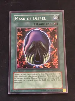 Yu-Gi-Oh - Labyrinth Nightmare 1st Edition Mask of Dispel 2003 LON-017 LP - Image 1