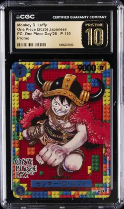 2025 ONE PIECE JPN PC: ONE PIECE DAY'25 PROMO MONKEY D. LUFFY CGC 10 PRISTINE - Image 1