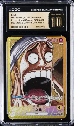 2025 ONE PIECE JAPANESE BASE SHOP LTD COLL VOL. 1 #OP05-098 ENEL CGC 10 PRISTINE - Image 1
