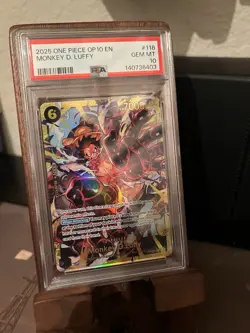 Monkey D. Luffy OP10-118 One Piece Royal Blood SEC PSA 10 GEM MINT & OP06-118 - Image 1