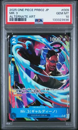 One Piece [PRB-02] Mr. 3 PRB02-009 Alternate Art - PSA 10 - Image 1