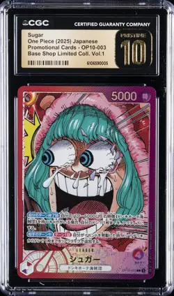 2025 ONE PIECE JPN BASE SHOP LIMITED COLL VOL. 1 #OP10-003 SUGAR CGC 10 PRISTINE - Image 1