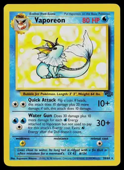 Pokemon Card - Vaporeon (28) Jungle 28/64 Non-Holo - Image 1