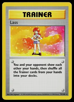 Pokemon Card - Lass Base Set (Shadowless) 75/102 Rare - Image 1
