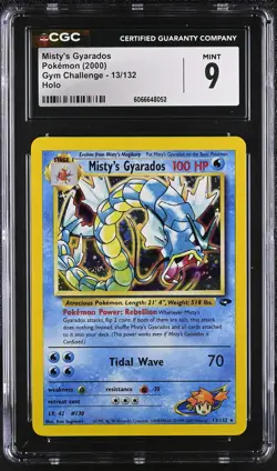 CGC 9 MINT Misty's Gyarados 2000 Gym Challenge 13/132 Holo Pokemon Card - Image 1