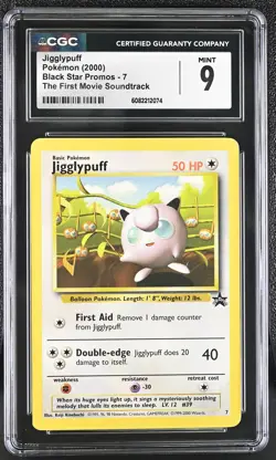 CGC 9 MINT Jigglypuff 2000 Black Star Promos 7 Pokemon Card - Image 1