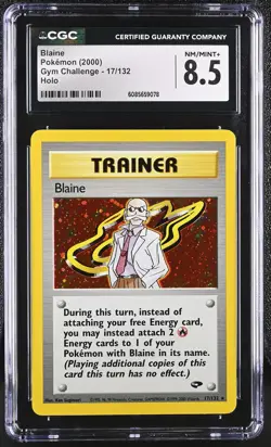 CGC 8.5 Blaine 2000 Gym Challenge 17/132 Holo Pokemon Card - Image 1
