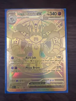 Gold mega lucario ex ungraded Pokemon card mint condition - Image 1