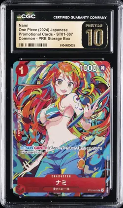 2024 ONE PIECE JAPANESE PROMO CARDS COMMON PRB STORAGE BOX NAMI CGC 10 PRISTINE - Image 1