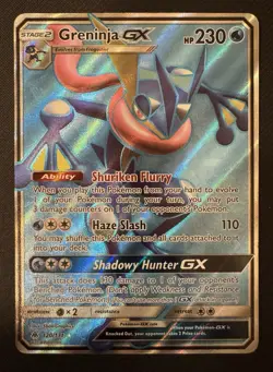 POKEMON Greninja GX (Full Art) 120/131 SM Forbidden Light ULTRA RARE CARD LP+ !! - Image 1