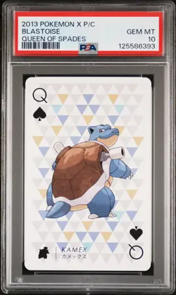 2013 POKEMON X VERSION PLAYING CARDS QUEEN OF SPADES BLASTOISE PSA 10 - Image 1