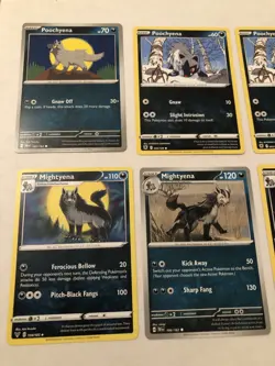 Lot Of 8 Poochyena and Mightyena Pokemon Cards - Image 2