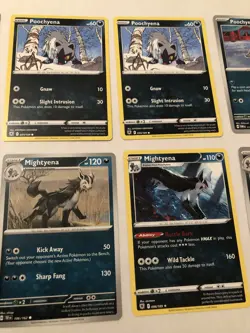 Lot Of 8 Poochyena and Mightyena Pokemon Cards - Image 3