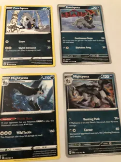 Lot Of 8 Poochyena and Mightyena Pokemon Cards - Image 4