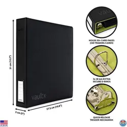 Vault X Trading Card 3 Ring Binder, fits 9 Pocket Pages, 540 Cards, Exo-Tec - Image 2