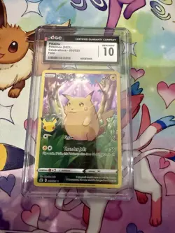 Pokemon Pikachu TCG Ultra Rare Card Celebrations 005/025 CGC 10 - Image 1