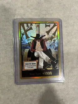 DON!! Card (Dracule Mihawk) (Gold) The Azure Sea's Seven Foil - Image 1