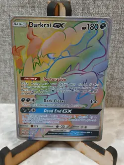 Pokemon Darkrai GX TCG Rainbow Secret Rare Card Burning Shadows 158/147 - Image 1