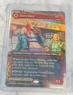 Gwen Stacy (0202) (Borderless) Marvel's Spider-Man Foil (SPM) NM MTG - Image 1