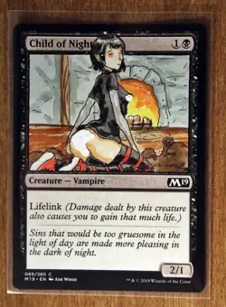 Child of Night Altered Art Hand Painted MTG Magic the Gathering Vampire Anime - Image 1